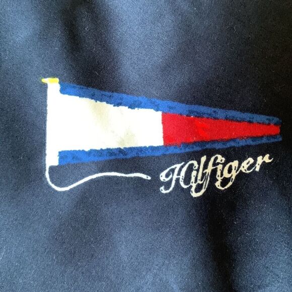 Tommy Hilfiger vintage Swim Trunks Shorts Mesh Lined Retro Flag Logo Large - Picture 5 of 6